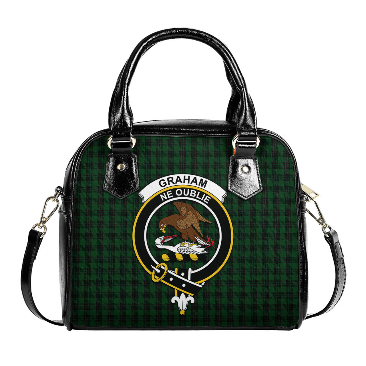 Graham Tartan Shoulder Handbags with Family Crest One Size 6*25*22 cm - Tartanvibesclothing