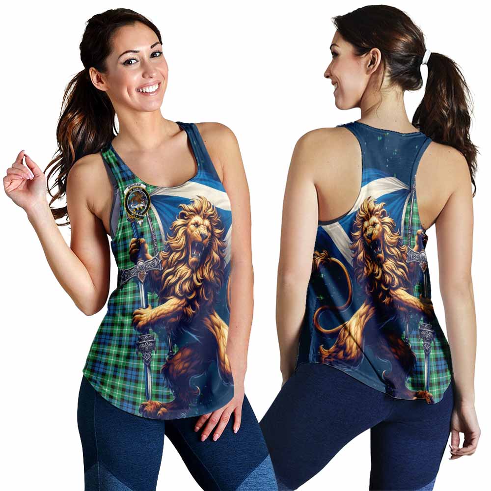 Tartan Vibes Clothing Graham Tartan Family Crest Women's Racerback Tanks with Scottish Majestic Lion