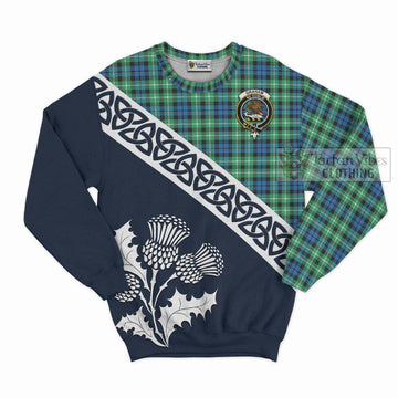 Graham Tartan Sweatshirt Featuring Thistle and Scotland Map