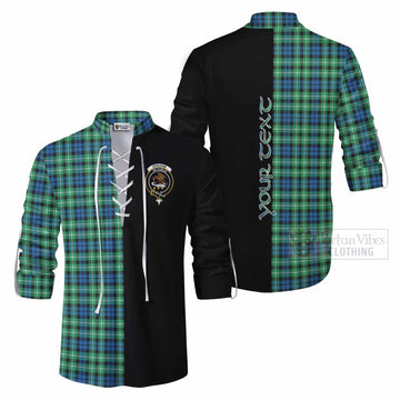 Graham Tartan Ghillie Kilt Shirt with Family Crest and Half Of Me Style