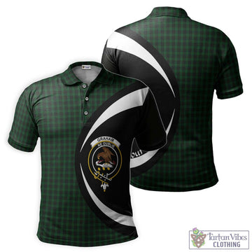 Graham Tartan Men's Polo Shirt with Family Crest Circle Style