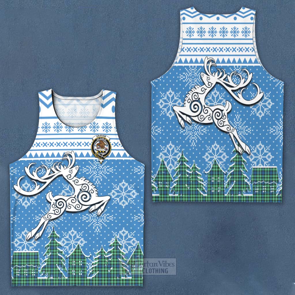 Graham Clan Christmas Men's Tank Top Celtic Reindeer Style Men - Tartan Vibes Clothing