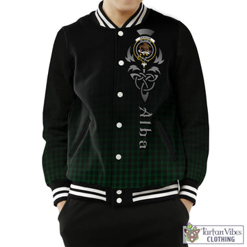 Graham Tartan Baseball Jacket Featuring Alba Gu Brath Family Crest Celtic Inspired