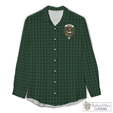 Graham Tartan Women's Casual Shirt with Family Crest