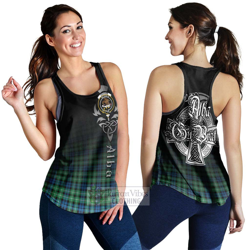 Tartan Vibes Clothing Graham Tartan Women's Racerback Tanks Featuring Alba Gu Brath Family Crest Celtic Inspired