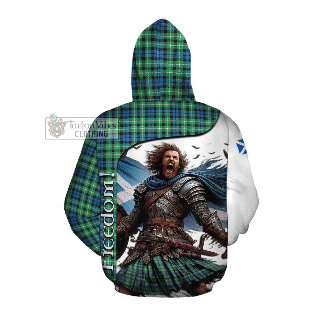 Tartan Vibes Clothing Graham Crest Tartan Cotton Hoodie Inspired by the Freedom of Scottish Warrior