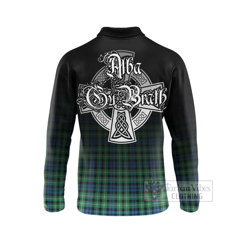 Tartan Vibes Clothing Graham Tartan Long Sleeve Polo Shirt Featuring Alba Gu Brath Family Crest Celtic Inspired