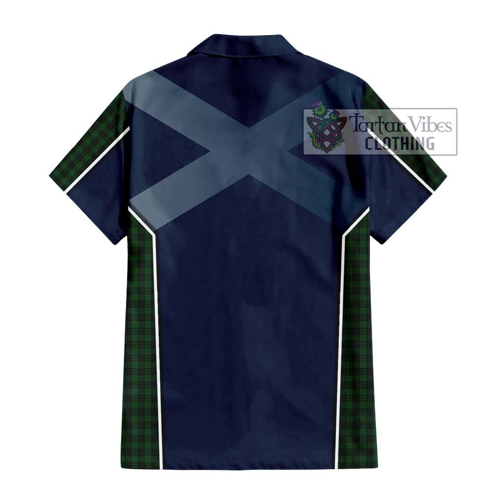 Graham Tartan Short Sleeve Button Shirt with Family Crest and Lion Rampant Vibes Sport Style - Tartan Vibes Clothing