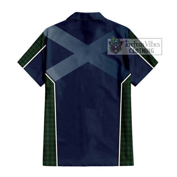 Graham Tartan Short Sleeve Button Shirt with Family Crest and Lion Rampant Vibes Sport Style