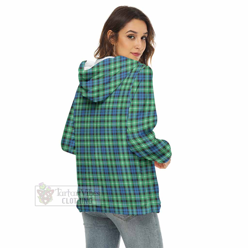 Tartan Vibes Clothing Graham Tartan Women's Borg  Half Zip Fleece Hoodie