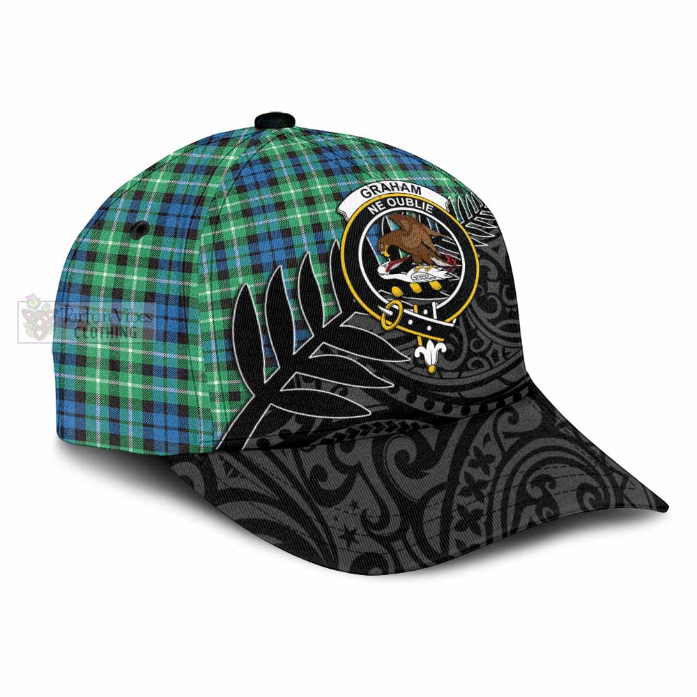 Tartan Vibes Clothing Graham Tartan Classic Cap with New Zealand Silver Fern Half Style