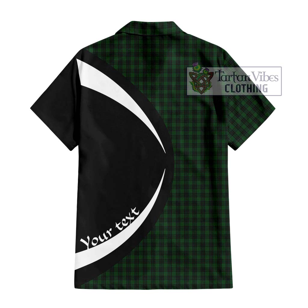 Graham Tartan Short Sleeve Button Up with Family Crest Circle Style - Tartan Vibes Clothing