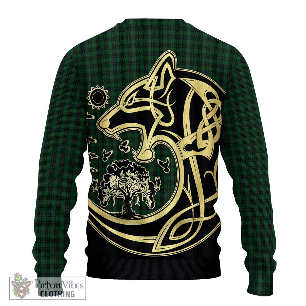 Graham Tartan Knitted Sweater with Family Crest Celtic Wolf Style - Tartan Vibes Clothing