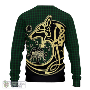 Graham Tartan Ugly Sweater with Family Crest Celtic Wolf Style