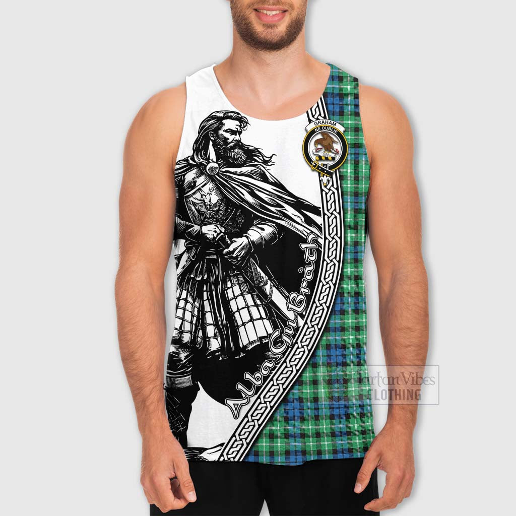 Tartan Vibes Clothing Graham Tartan Clan Crest Men's Tank Top with Highlander Warrior Celtic Style