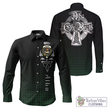 Graham Tartan Long Sleeve Button Up Featuring Alba Gu Brath Family Crest Celtic Inspired