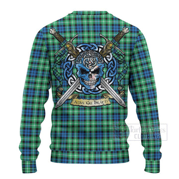 Graham Tartan Ugly Sweater with Family Crest Celtic Skull Style