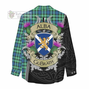 Graham Tartan Family Crest Women's Casual Shirt Lion Rampant Royal Thistle Shield Celtic Inspired - Tartan Vibes Clothing