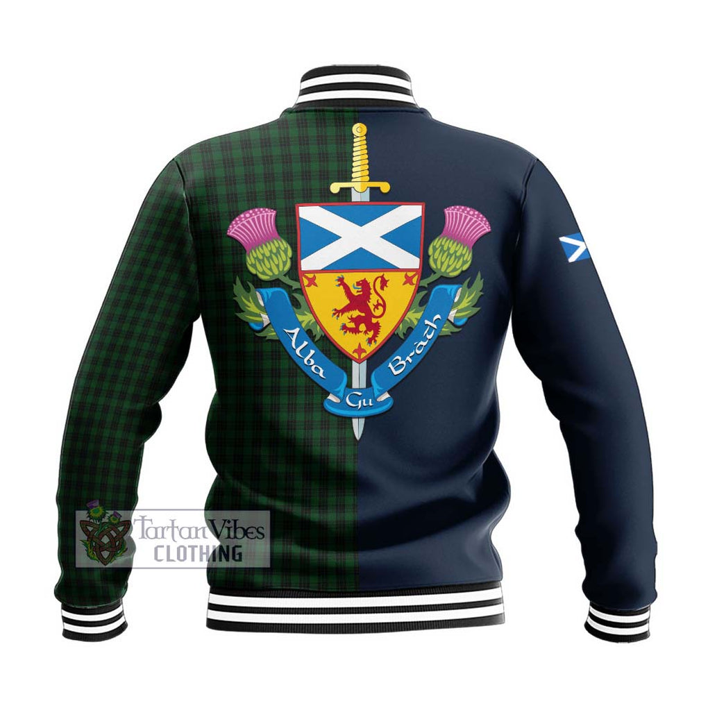Graham Tartan Baseball Jacket Alba with Scottish Lion Royal Arm Half Style - Tartan Vibes Clothing