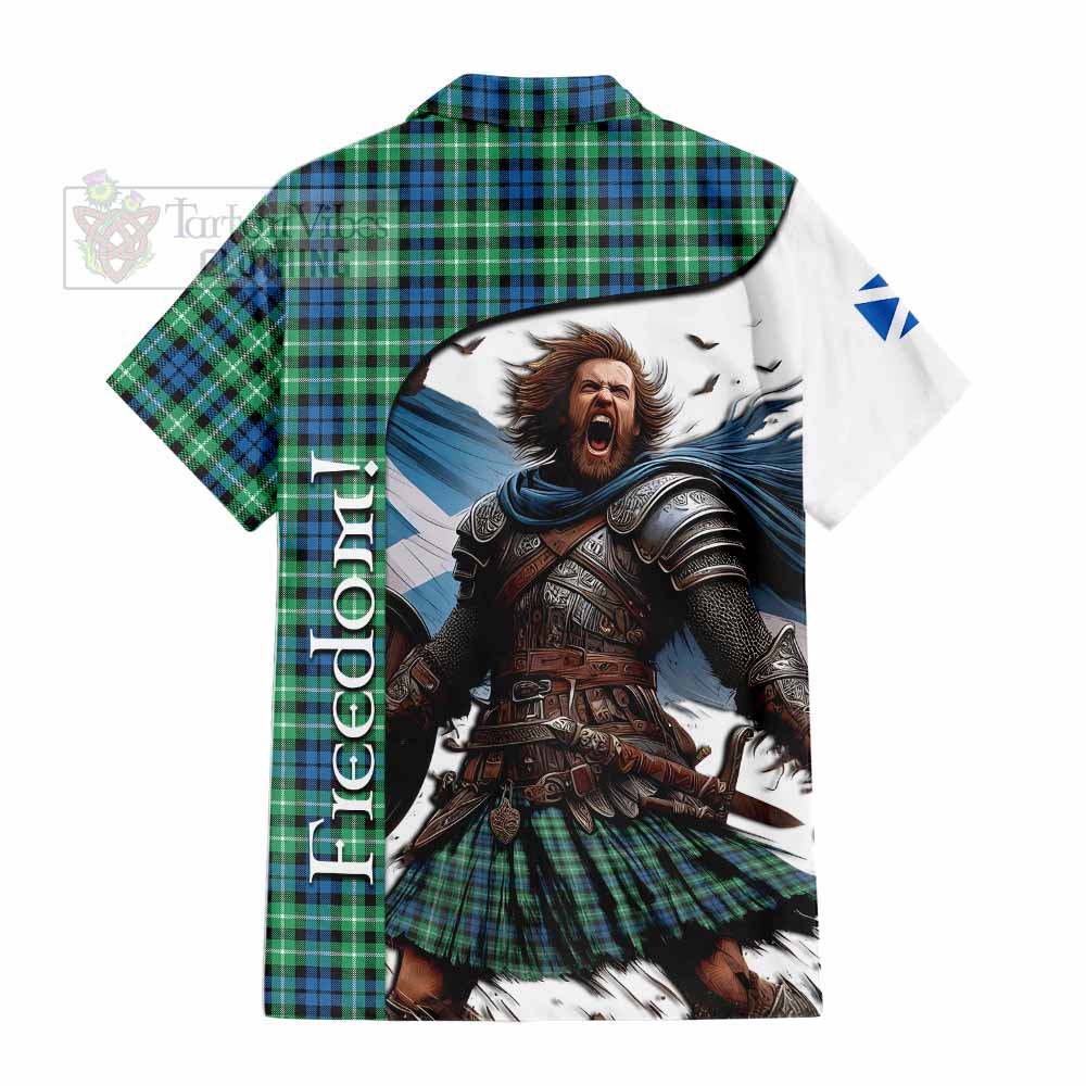 Tartan Vibes Clothing Graham Crest Tartan Short Sleeve Button Shirt Inspired by the Freedom of Scottish Warrior