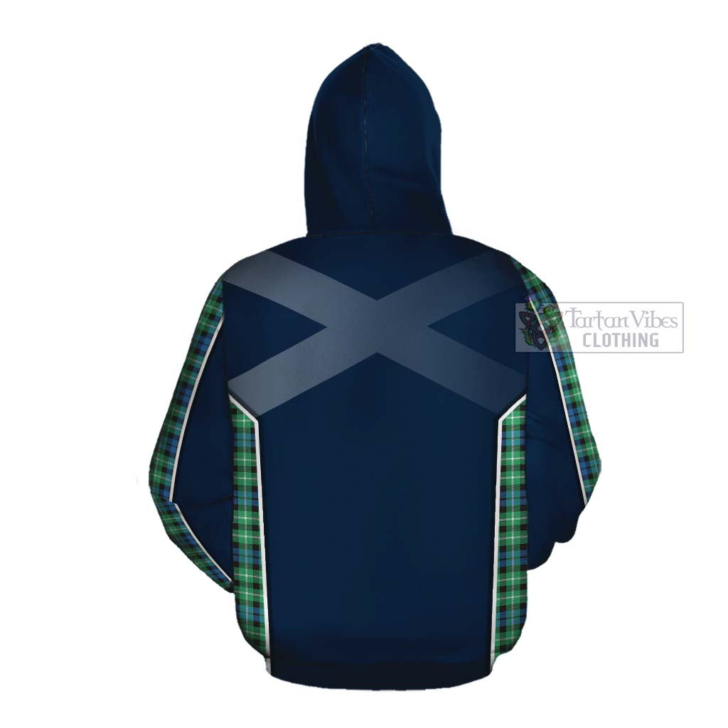 Tartan Vibes Clothing Graham Tartan Cotton Hoodie with Family Crest and Scottish Thistle Vibes Sport Style