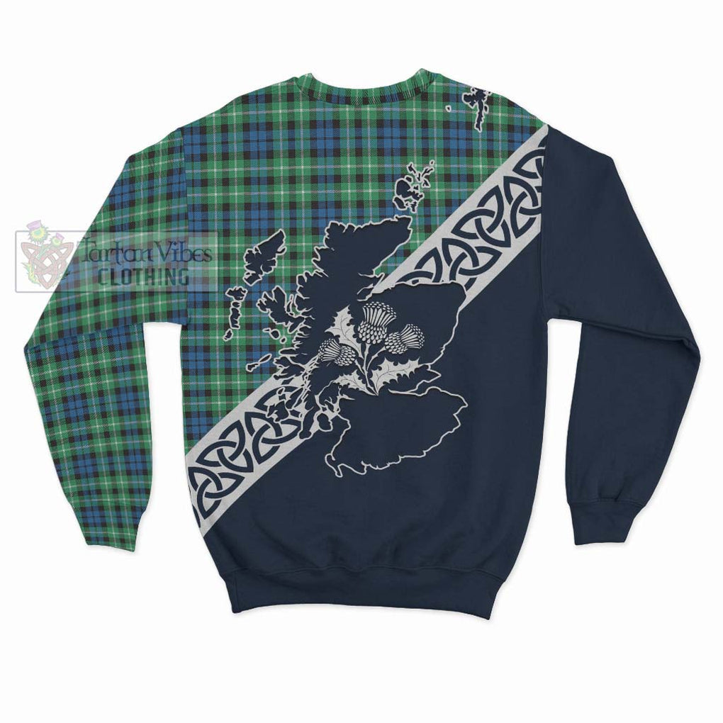 Tartan Vibes Clothing Graham Tartan Sweatshirt Featuring Thistle and Scotland Map