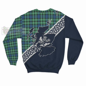 Graham Tartan Sweatshirt Featuring Thistle and Scotland Map