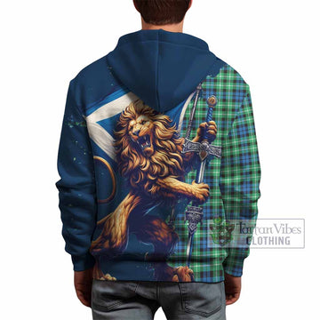 Graham Tartan Family Crest Hoodie with Scottish Majestic Lion