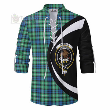 Graham Tartan Ghillie Kilt Shirt with Family Crest Circle Style