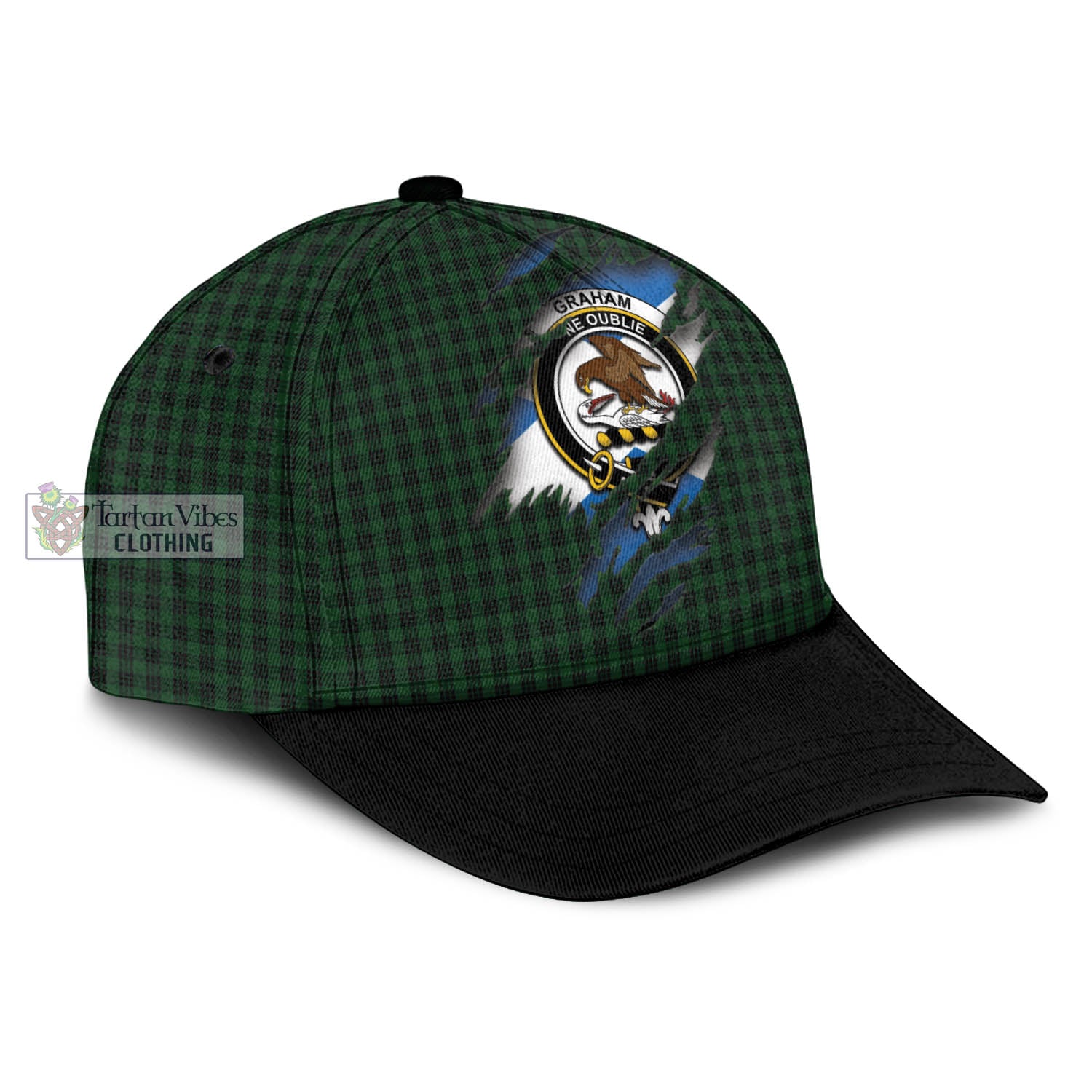 Tartan Vibes Clothing Graham Tartan Classic Cap with Family Crest In Me Style