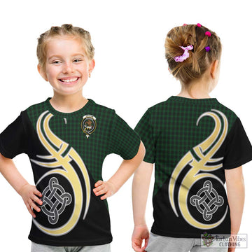 Graham Tartan Kid T-Shirt with Family Crest and Celtic Symbol Style