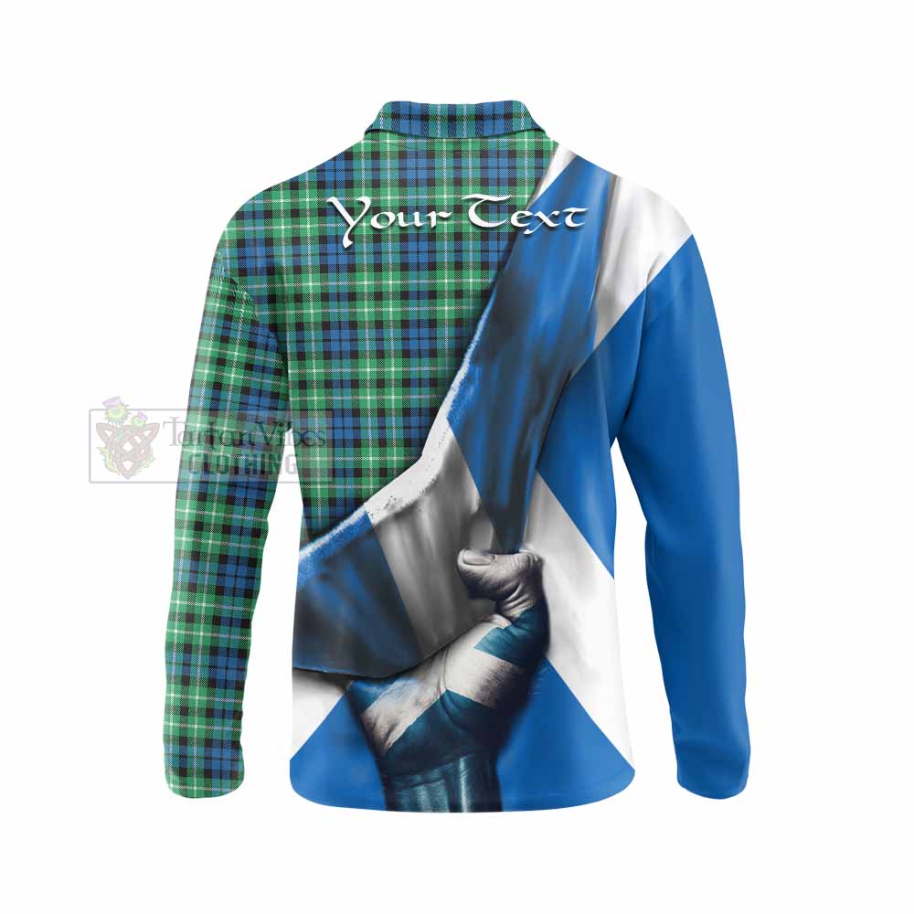 Tartan Vibes Clothing Graham Tartan Long Sleeve Polo Shirt with Family Crest Scotland Patriotic Style