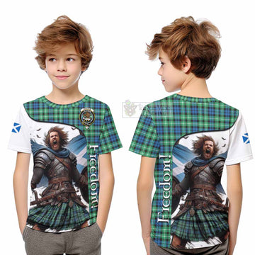 Graham Crest Tartan Kid T-Shirt Inspired by the Freedom of Scottish Warrior