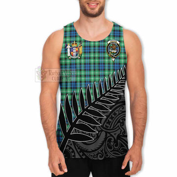 Graham Crest Tartan Men's Tank Top with New Zealand Silver Fern Half Style