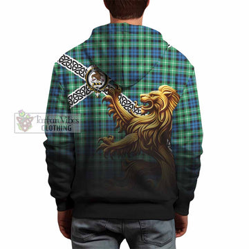 Graham Crest Tartan Hoodie with Golden Lion Emblem Celtic Style - Tartan Vibes Clothing