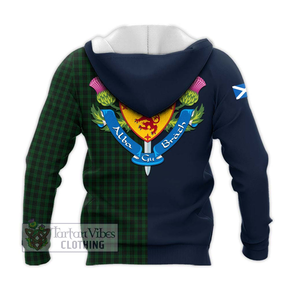 Tartan Vibes Clothing Graham Tartan Knitted Hoodie with Scottish Lion Royal Arm Half Style