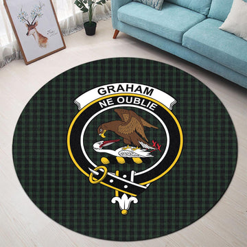 Graham Tartan Round Rug with Family Crest