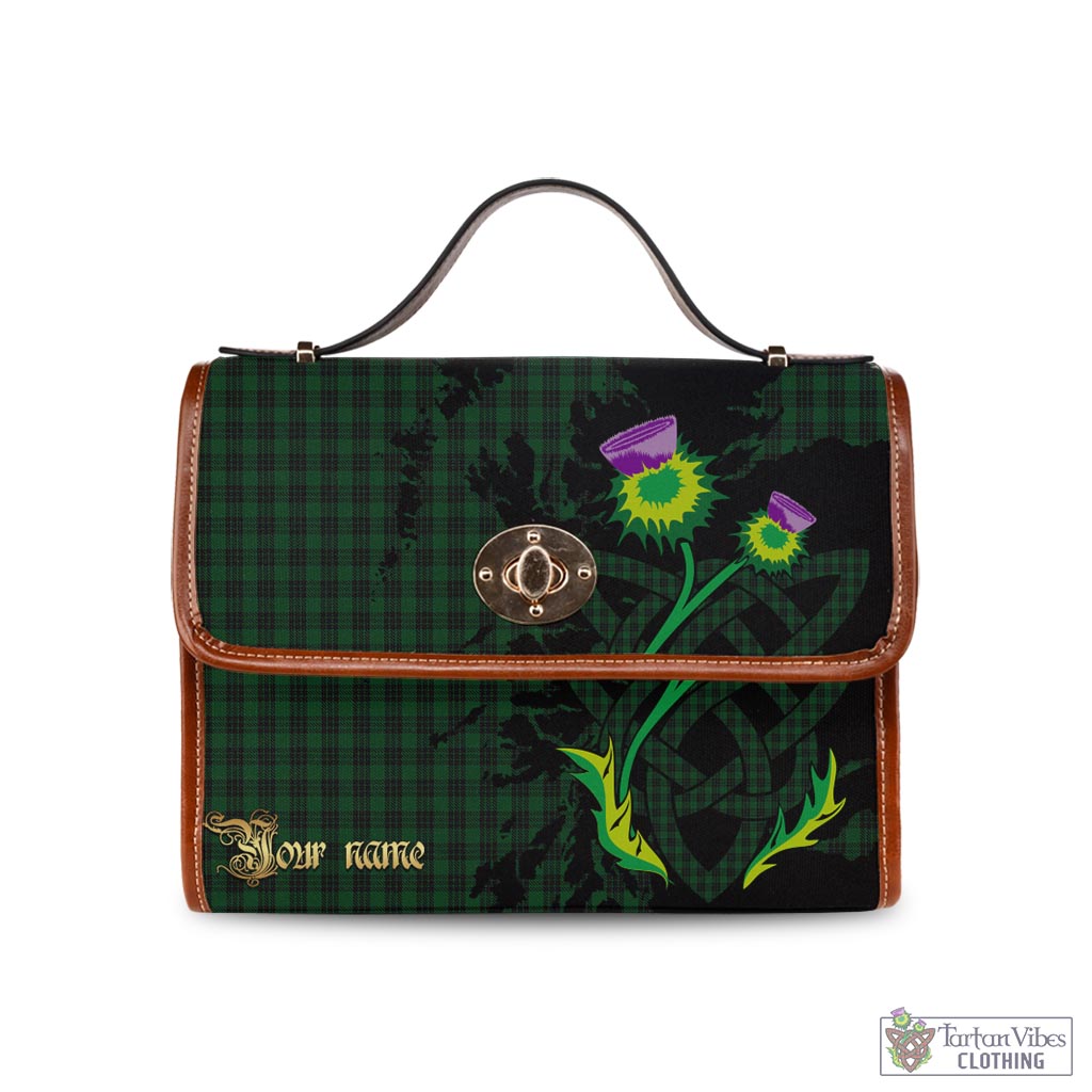 Tartan Vibes Clothing Graham Tartan Waterproof Canvas Bag with Scotland Map and Thistle Celtic Accents