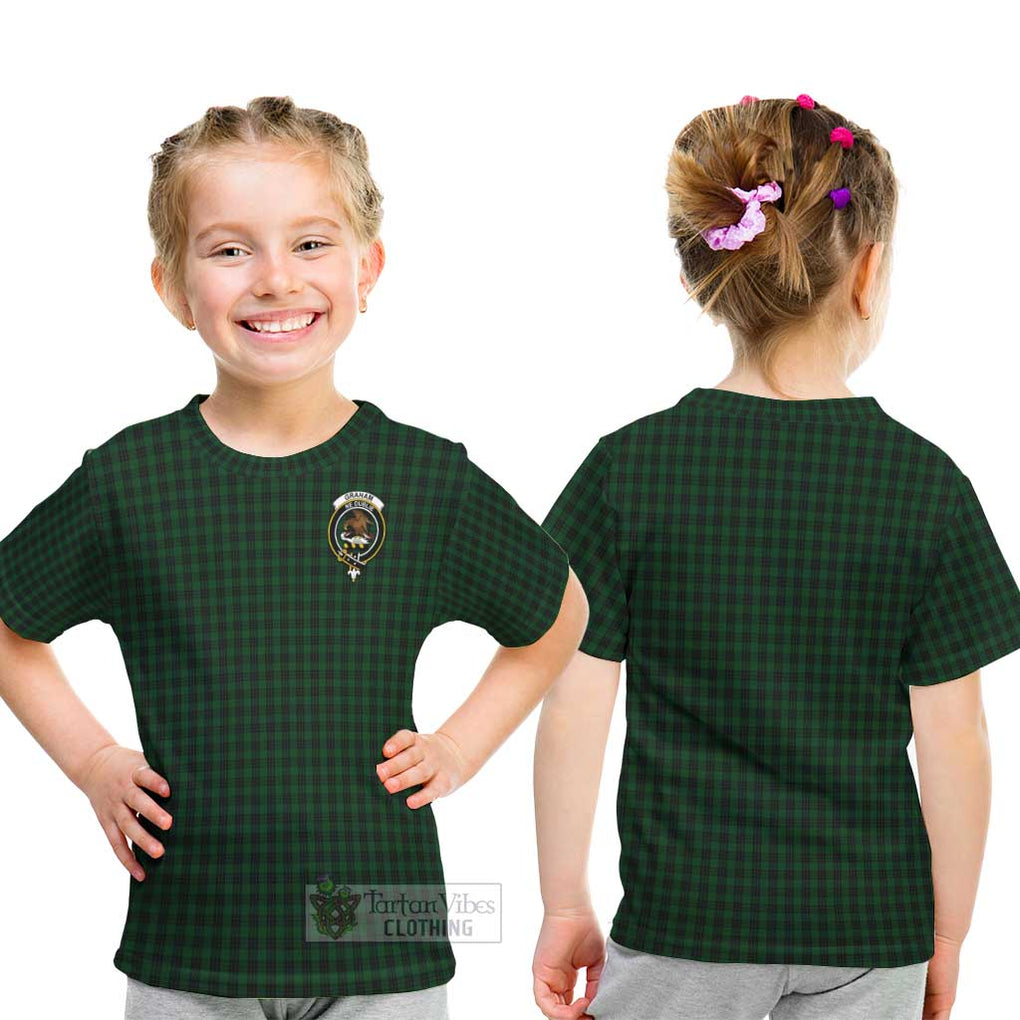 Graham Tartan Kid T-Shirt with Family Crest - Tartanvibesclothing Shop