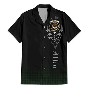 Graham Tartan Short Sleeve Button Up Shirt Featuring Alba Gu Brath Family Crest Celtic Inspired