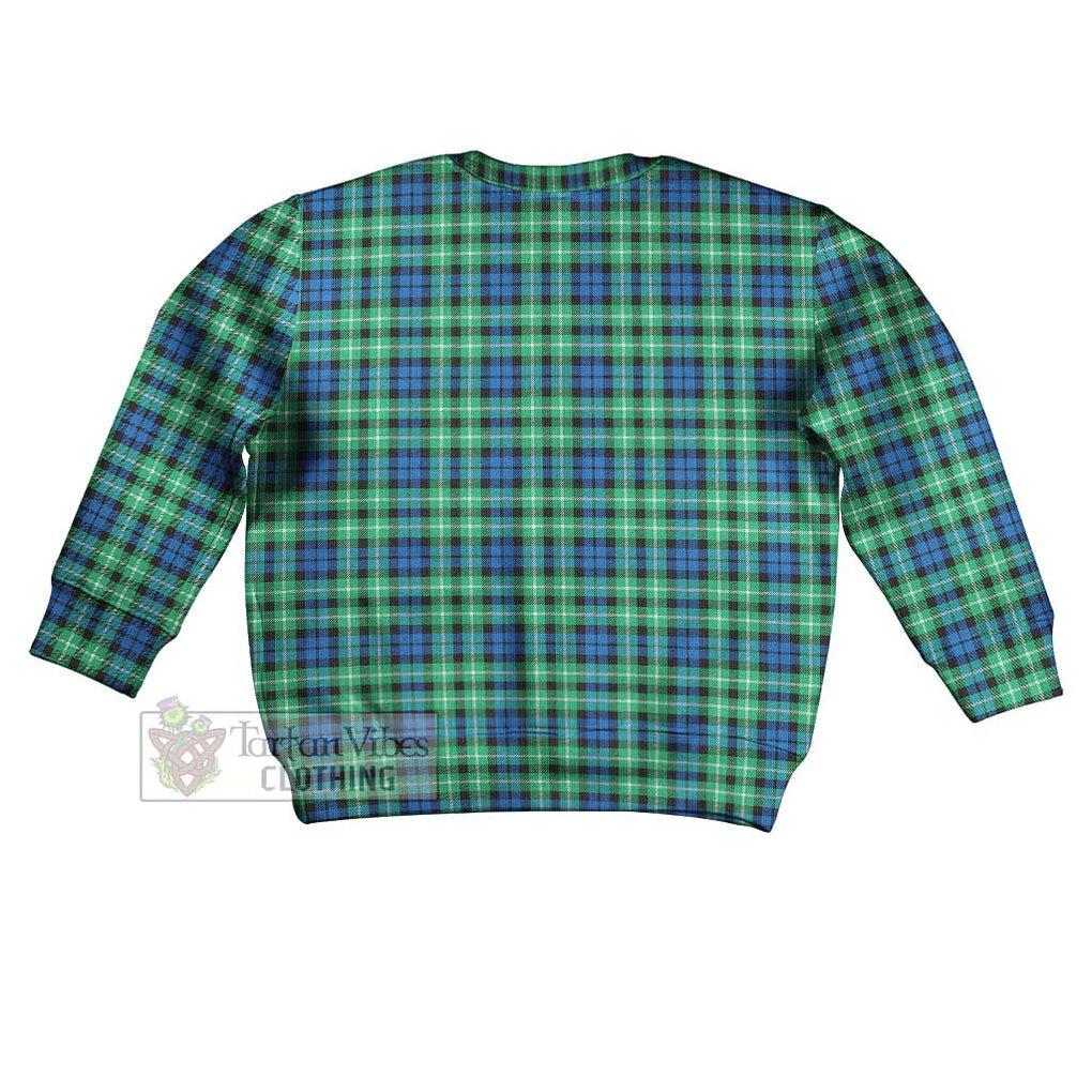 Tartan Vibes Clothing Graham Tartan Kid Ugly Sweater with Family Crest