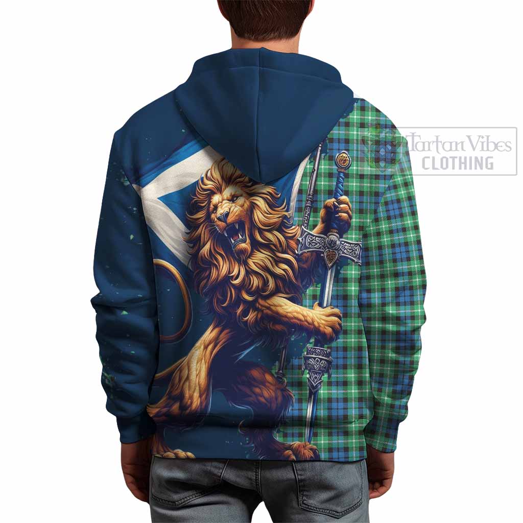 Tartan Vibes Clothing Graham Tartan Family Crest Hoodie with Scottish Majestic Lion