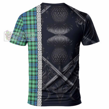 Graham Tartan T-Shirt with Family Crest Cross Sword Thistle Celtic Vibes