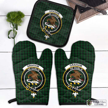 Graham Tartan Combo Oven Mitt & Pot-Holder with Family Crest Black - Tartan Vibes Clothing