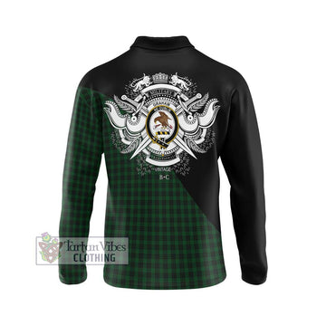 Graham Tartan Long Sleeve Polo Shirt with Family Crest and Military Logo Style