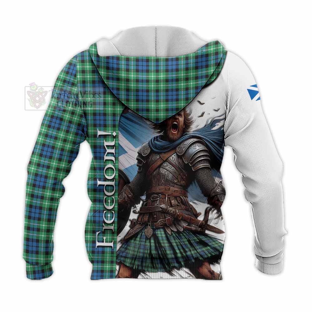 Tartan Vibes Clothing Graham Crest Tartan Knitted Hoodie Inspired by the Freedom of Scottish Warrior