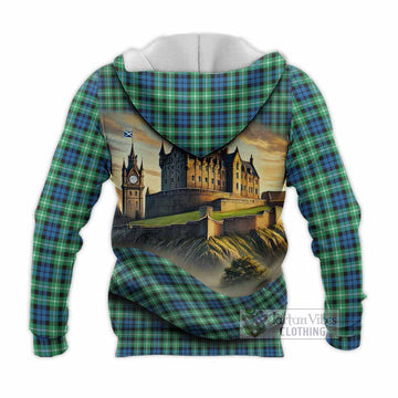 Graham Tartan Family Crest Knitted Hoodie with Scottish Ancient Castle Style - Tartan Vibes Clothing
