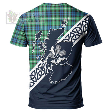 Graham Tartan T-Shirt Featuring Thistle and Scotland Map