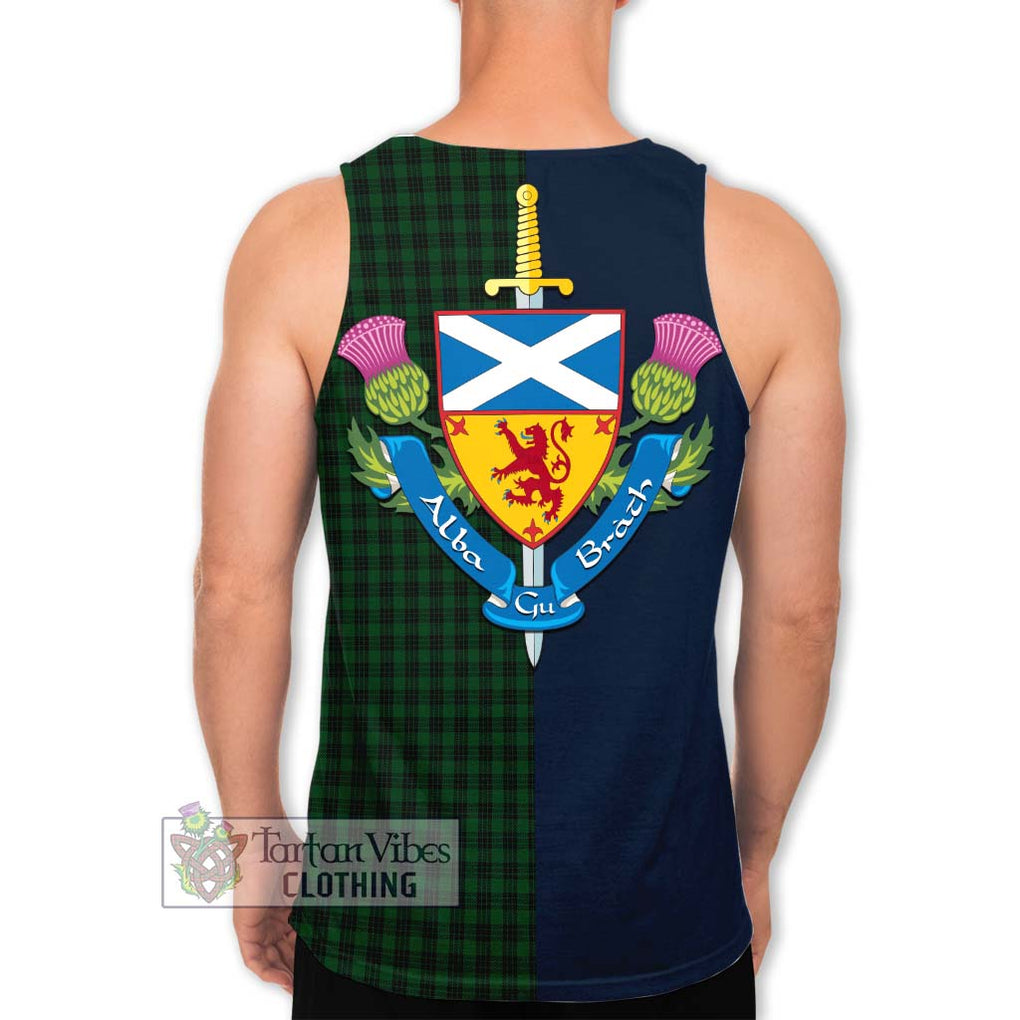 Tartan Vibes Clothing Graham Tartan Men's Tank Top with Scottish Lion Royal Arm Half Style