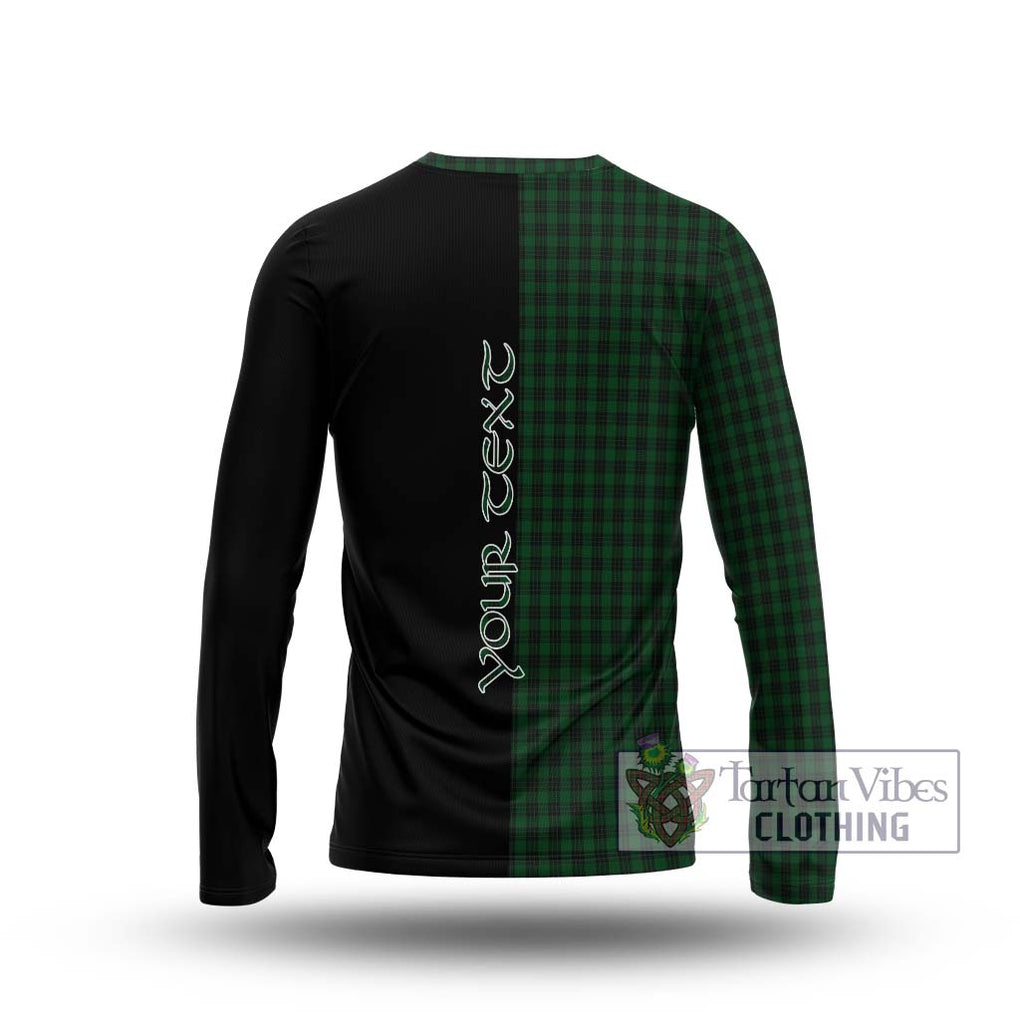 Graham Tartan Long Sleeve T-Shirt with Family Crest and Half Of Me Style - Tartanvibesclothing Shop